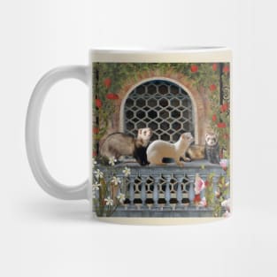 Cute Ferrets on Balcony in Summer Mug